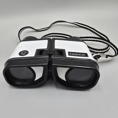 Vintage Tasco Rock Binoculars 533 3x28 Full Coated Field Glasses White Outdoors - Image 1 of 4