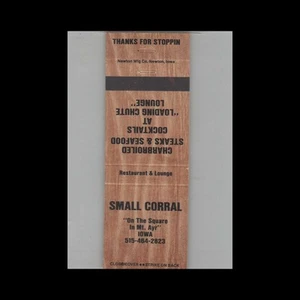 Matchbook Cover Small Corral On The Square Mt Ayr IA - Picture 1 of 2