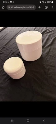 50 + 2 盎司 4 盎司 8 盎司白色空罐带锁盖护肤容器 — 第 1/2 张图片