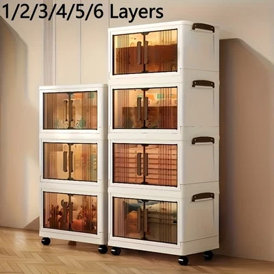 1-6PC-Tier Extra Large Collapsible Storage Cabinet with Locking Doors - Image 1 of 4