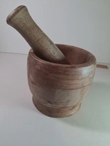 Wood Mortar and Pestle Set, Herb Grinder, Spices Grinder, Wooden Mortar Pestle - Picture 1 of 10