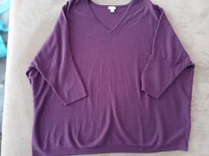 Purejill Women’s Size XL Purple Batwing V-neck Tunic Top EUC - Picture 1 of 7
