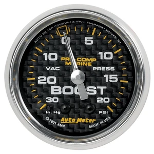 Auto Meter 200774-40 Pro-Comp Carbon Fiber Marine Vacuum / Boost Gauge Diameter: - Picture 1 of 5