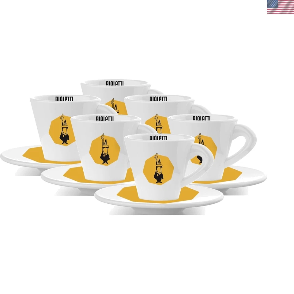 Auténtico juego de tazas de café espresso italiano - amarillo, paquete de 12 piezas Foto 1 de 3