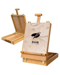 Tabletop Easel for Painting, Solid Beech Wood Adjustable Sketchbox Desktop Ar... - Bild 1 von 7