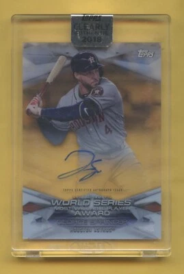 2018 TOPPS CLEARLY GEORGE SPRINGER WOLRD SERIES AWARD ACETATE AUTOGRAPH SP AUTO - Image 1 of 2