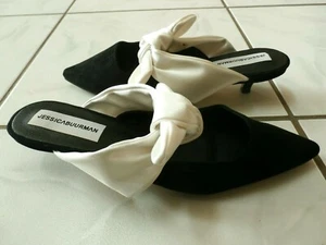 NEW Jessica Buurman Black Backless Mules Loafers Slides Shoes Size 40 US 9 - Picture 1 of 7