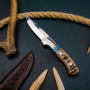 9.0'' WILD BLADES MILITARY CAMPING CUSTOM CHUTE ANTLER KNIFE STAINLESS