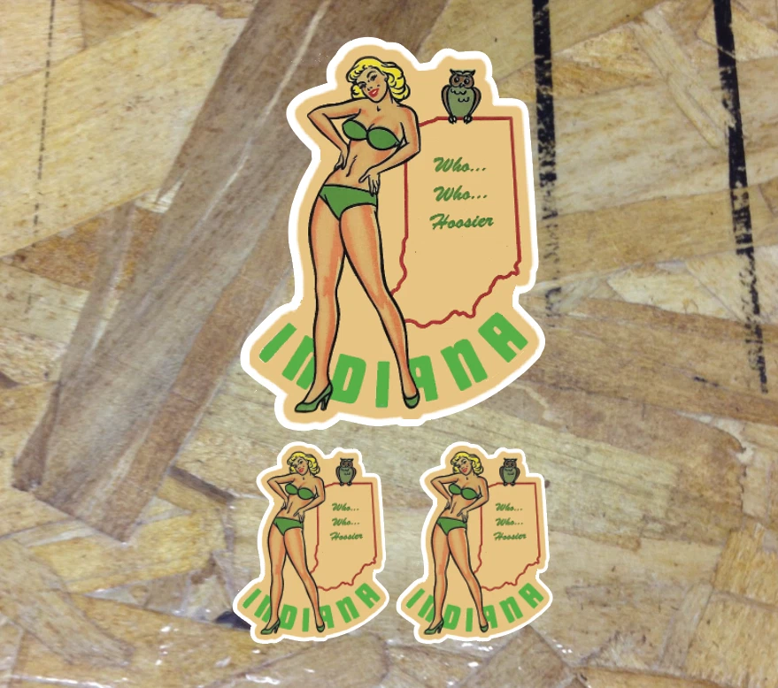 Minnesota Pinup Vintage Style Travel Decal - 3.75"x5" Multi-Color Vinyl Sticker
