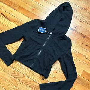 Felpa con cappuccio Free People FP Movement Kadi Shrunken full zip nuova con etichetta taglia S - nera - Foto 1 di 11