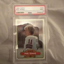 1980 Topps #225 Phil Simms RC Rookie PSA 9 MINT New York Giants Football Card