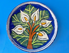 Mexican Talavera Pottery Salad Bread Plate 7 1/2" Lily Pattern Design Decorative