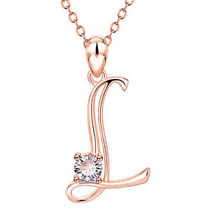26 Letters Women Initial Necklace A-Z Letter Name Pendant Alloy Jewelry Gift