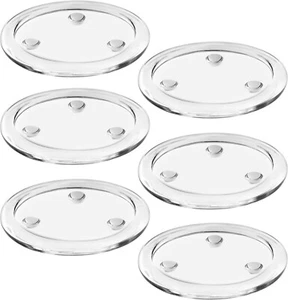 Clear Glass Pillar Candle Plates 10cm (6 Pack) - Votive Tealight Candle Holder - Picture 1 of 5