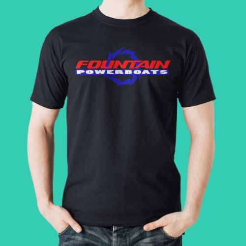 Fountain Logo Racing Speedbåt Team Power Båtar Fishing Emblem t-shirt all size