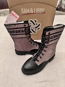 NEW Sam & Libby Edelman Women's Stella Dark Khaki Zip Up Combat Boots - Size 9.5 - Picture 1 of 6