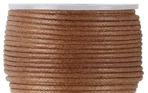 100 Meters(109 Yards) Spool Light Brown Waxed Cotton 2mm Beading Cord - Picture 1 of 2