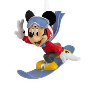 * SNOWBOARDING * TOPOLINO Punzone Ornamento Disney Natale NUOVO - Foto 1 di 5