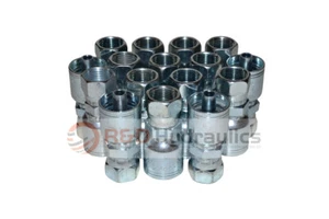 Accesorio de engarce hidráulico | 1/2"" hembra JIC x 3/8"" barra de manguera | C202 | paquete de 16 - Imagen 1 de 3