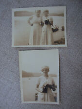 2 Snapshots Woman w/ Camera 1930's-40's 