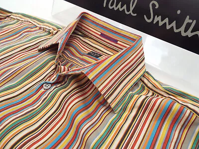 Camisa PAUL SMITH Para Hombre 🌍 Talla 15.5" (44" PECHO) 🌎 PRECIO DE VENTA SUGERIDO POR EL FABRICANTE £95+ 📮 RAYAS ICÓNICAS Foto 1 de 4