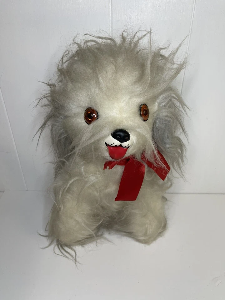 Vintage Rushton Dog Plush Stuffed Animal Sheepdog Rubber Mouth 14 Inch Large - Image 1 of 4
