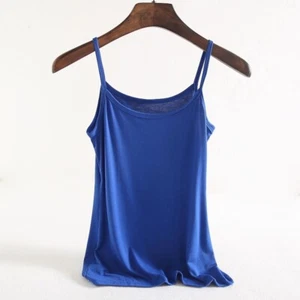 Women Modal Tank Tops Vest Camisole Spaghetti Strap Sleeveless Undershirt Casual - Picture 1 of 14