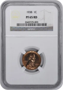1938 Lincoln Cent PR65RD NGC - Picture 1 of 2