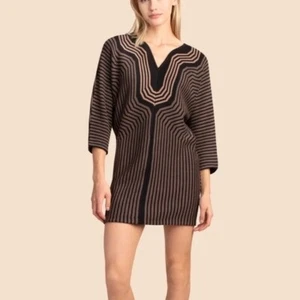 Trina Turk Gallivant Striped Dolman Sleeve Sweater Dress - Picture 1 of 5