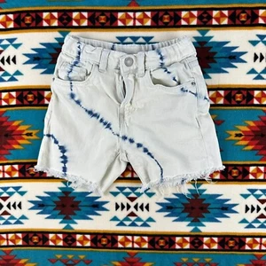 Zara Batik Denim Shorts roher Saum lässig süß Kindergröße 6 - Bild 1 von 5