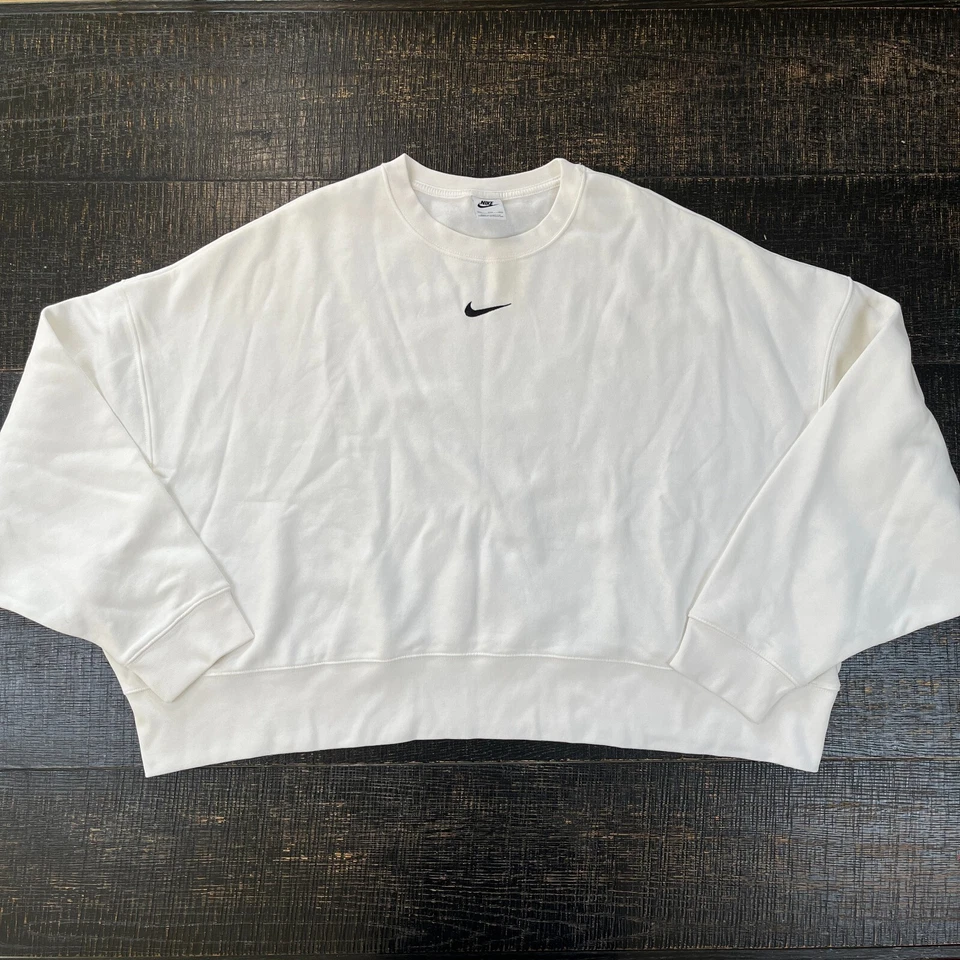 Nike Center Swoosh Light Pink Fleece Crop Crew Neck Jacket Women's Size XXL - Image 1 of 4