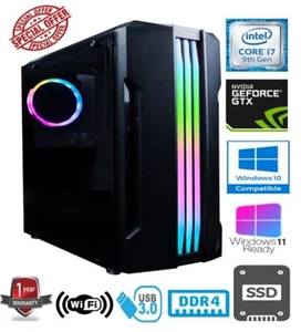 I7 GAMING PC - INTEL CORE i7 9700 32GB RAM 480GB SSD NVIDIA GEFORCE GTX1050Ti 4G - Picture 1 of 10