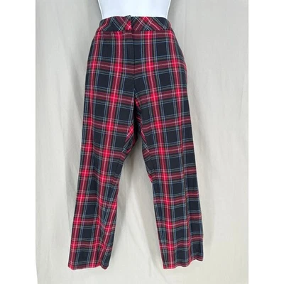 Pantalones J Jill 10P Rojo a Cuadros Negro tiro medio corto elástico Academia Heritage Country Foto 1 de 4