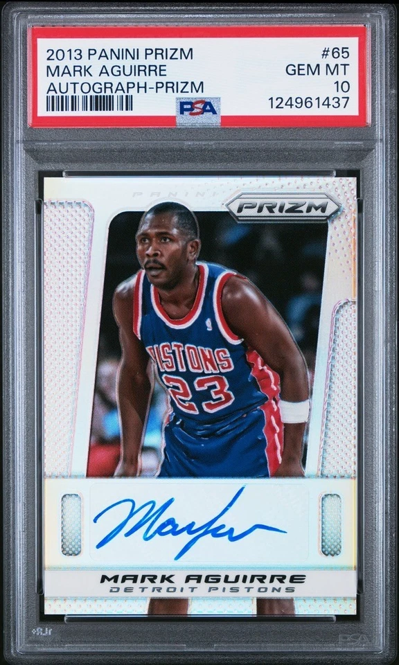 Mark Aguirre PSA 10 2013-14 Panini Prizm /25 Silver Auto Autograph #65 Pop 2 - Image 1 of 4