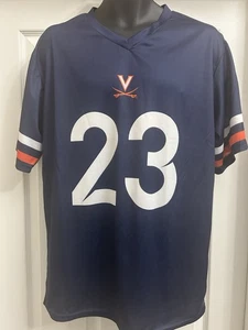 Virginia Cavaliers Large  Short Sleeve Shirt Men's Navy Promotional Jersey - Picture 1 of 6