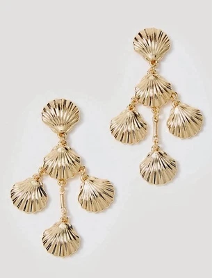 Pendientes de araña Lilly Pulitzer nuevos con etiquetas geniales como concha dorados metálicos Foto 1 de 4