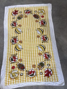 Mantel de rizo de algodón Mid Century de colección langosta amarilla cena mesa de picnic - Imagen 1 de 6