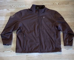 Ariat Jacket Mens 3XL XXXL Brown 2.0 Softshell Fleece Lined Waterproof ~ Nice - Picture 1 of 15