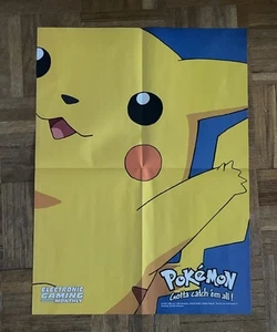 1999 Pokemon Poster 20x15 Doubled Sided Pikachu Gotta Catch Em All Game NEW - Picture 1 of 4