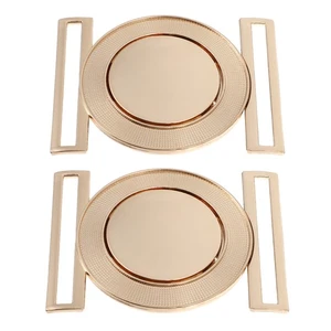 Juego de 2 hebillas hebillas de enclavamiento botones decorativos de metal cinturón de abrigo para mujer - Imagen 1 de 12
