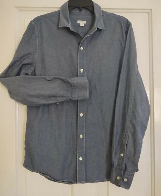 Fossil Long Sleeve Button Shirt Medium Men Denim Blue Cotton - Image 1 of 4