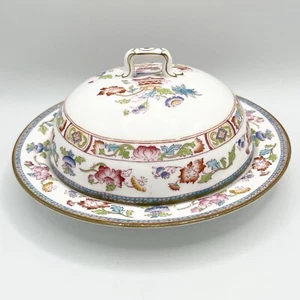 Royal Doulton Round Butter Dish Coupe With Lid Multi Floral Oriental Vase - Picture 1 of 18