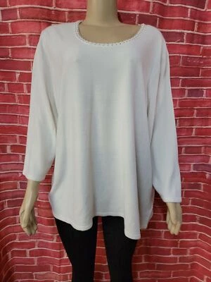 SUÉTER para mujer SAGHARBOR 3XL crema adornado manga larga nuevo con etiquetas #W5 Foto 1 de 4