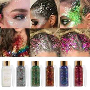 Body Pearl Gel Face Diamond Sequins Highlight Chunky Glitter Liquid Eyeshadow - Picture 1 of 13