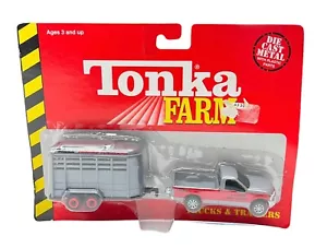 Tonka Hasbro 2001 Farm Horse Hauler pickup Truck Trailer 1/64 scale No. 15143 - Picture 1 of 6