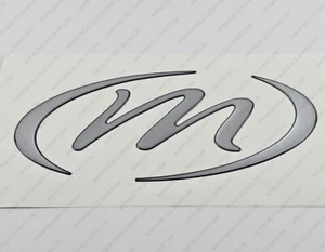 MANITOU BOAT M LOGO SILVER/BLACK RAISED DOMED DECALS STICKER 10.5" 2pcs - Picture 1 of 5