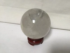 RR82 Vintage Natural Very Beautiful Crystal White Ball With Brown Base For Gift - Picture 1 of 3