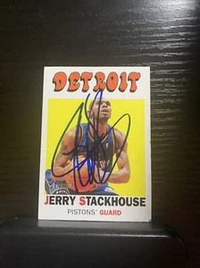 Jerry Stackhouse Detroit Pistons Auto - Topps Heritage 2001 Basketball - Picture 1 of 6