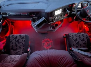 SCANIA S FLOOR MAT SET+ SEAT BASES + LED DOOR CARDS FAUX LEATHER FLAT FLOOR - Picture 1 of 6