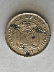 1937 ECUADOR 20 CENTAVOS COIN - KM #77.1 - modified - Unique Coin! - Picture 1 of 2